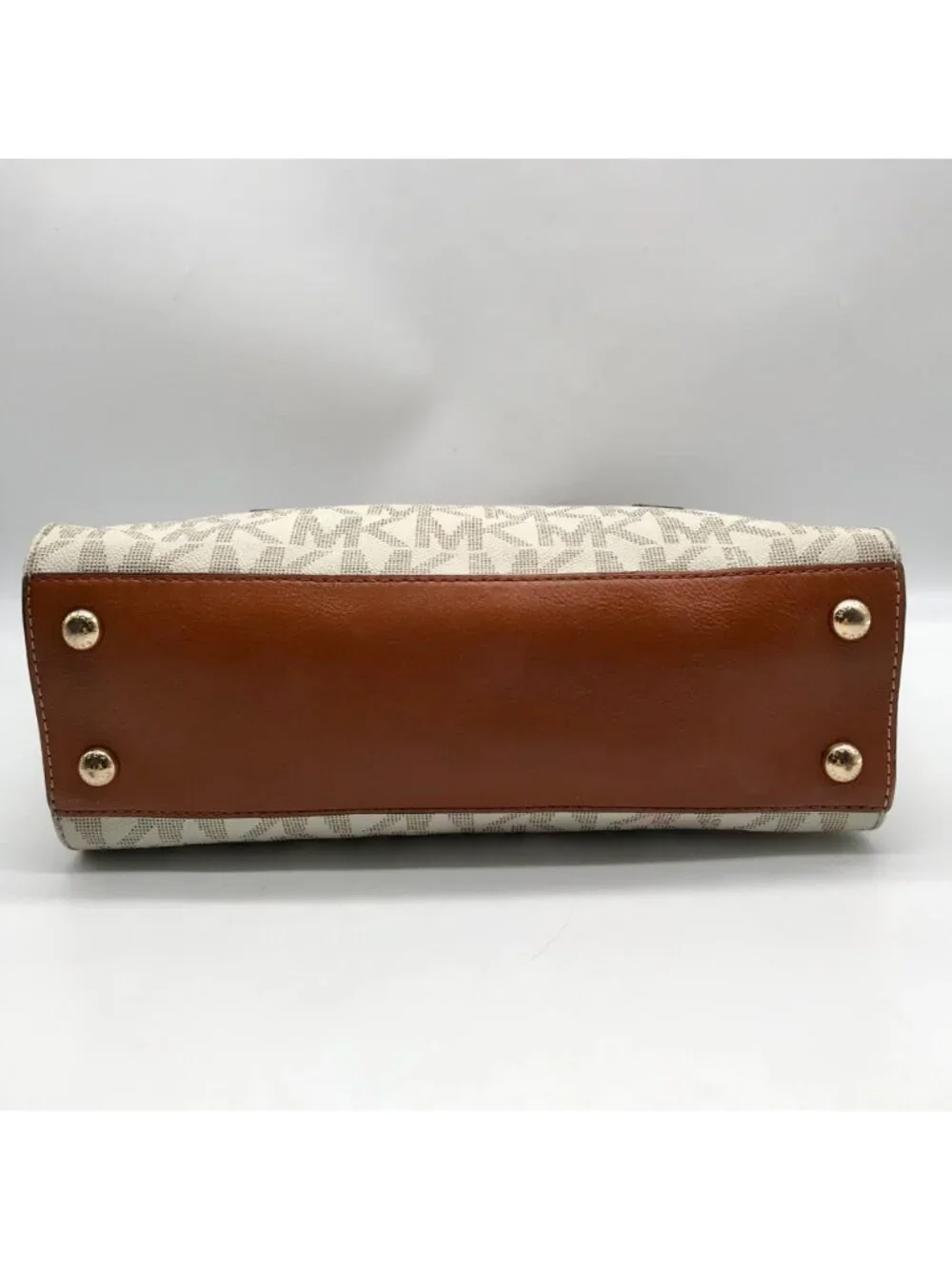 Michael Kors Ivory Monogram Canvas Hamilton Bag